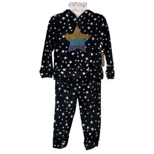 Girls' 2-Piece Plush Fleece Pajama Set Stars & Rainbow Size 2T